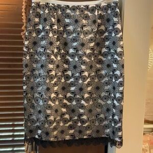 Magnificent black/ cream satin and lace skirt!  Perfect look and style!Gorgeous